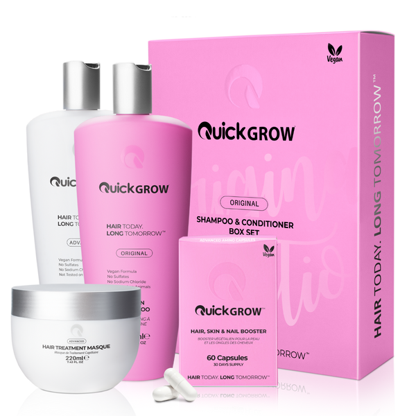 Quick Grow 500ml Original Shampoo + Conditioner + Capsules + Masque Bundle